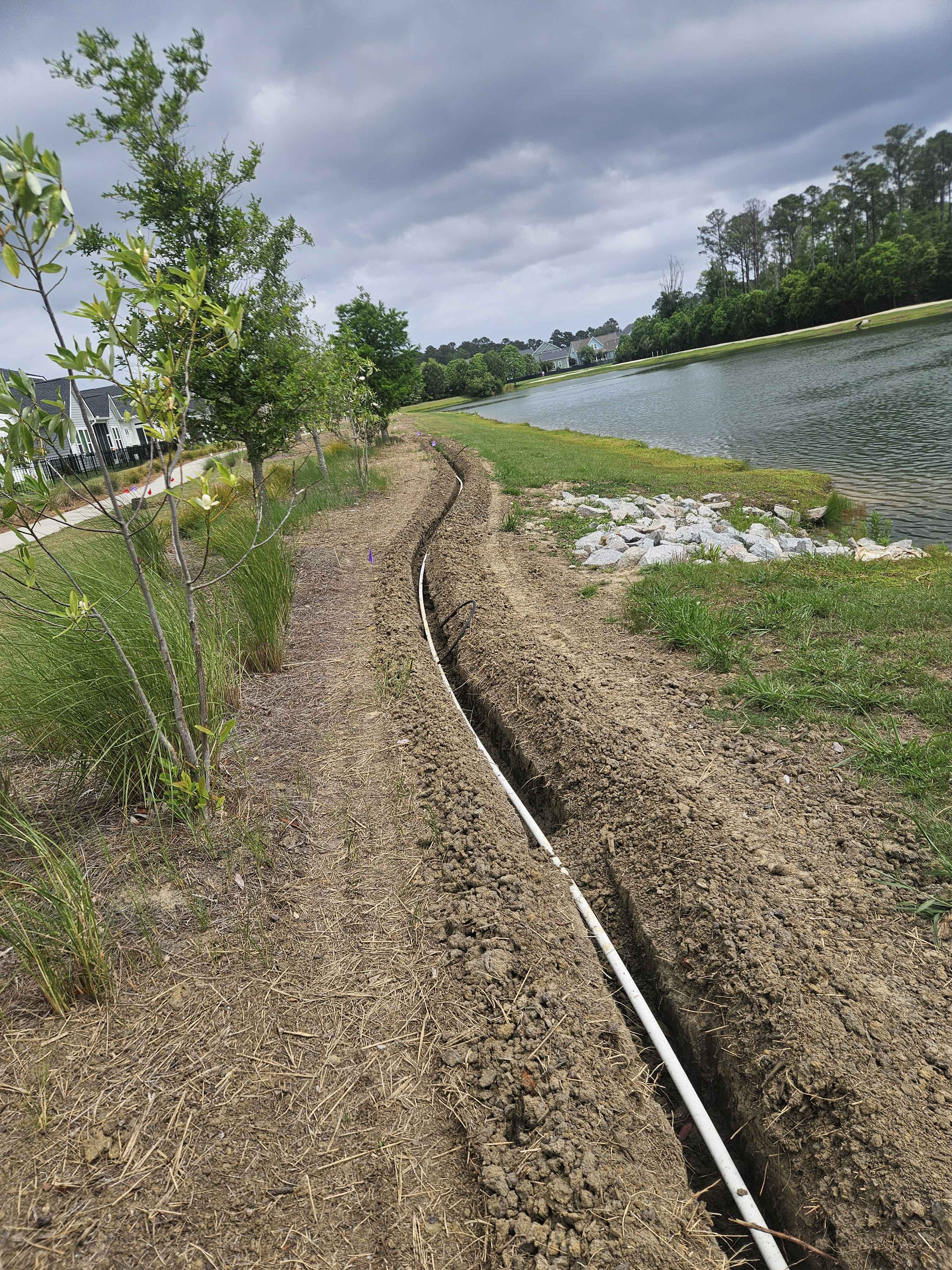 Irrigation pipe installation in Goose Creek SC by R&F Irrigation